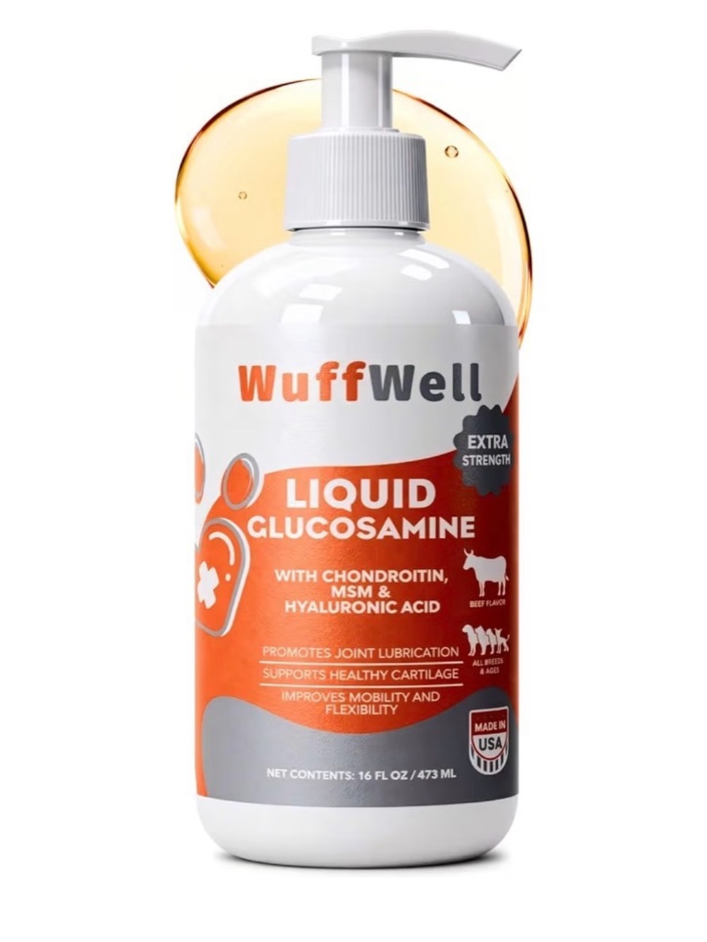 WuffWell Liquid Glucosamine for Dogs 16oz
